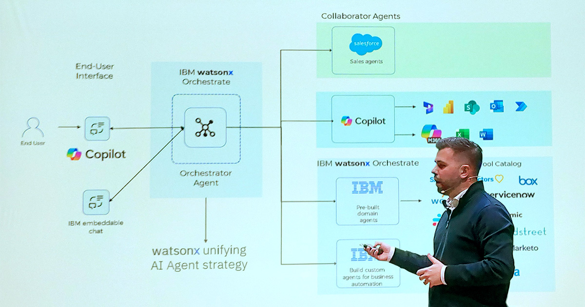 Thiago Viola, diretor de Inteligência Artificial, Dados e Automação da IBM Brasil, durante o AI Forum (Imagem: Paulo Silvestre) agentes